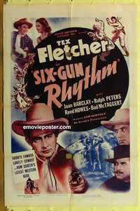 d436 SIX-GUN RHYTHM one-sheet movie poster '39 Tex Fletcher, western!