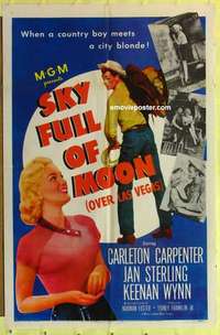 d434 SKY FULL OF MOON one-sheet movie poster '52 Las Vegas gambling!