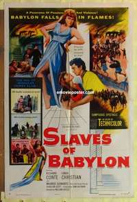 d424 SLAVES OF BABYLON one-sheet movie poster '53 Richard Conte, Christian