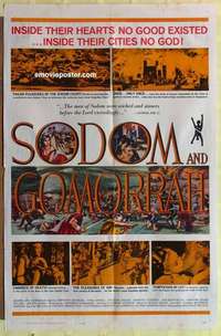 d410 SODOM & GOMORRAH one-sheet movie poster '63 Stewart Granger, Angeli