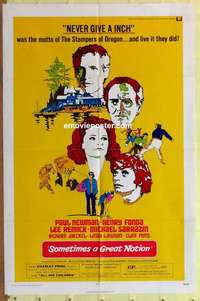 d402 SOMETIMES A GREAT NOTION one-sheet movie poster '71 Paul Newman