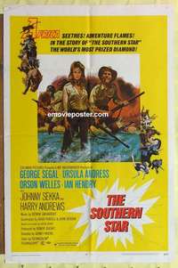 d391 SOUTHERN STAR one-sheet movie poster '69 Ursula Andress, Segal