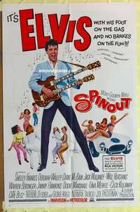 d379 SPINOUT one-sheet movie poster '66 Elvis Presley, rock 'n' roll!