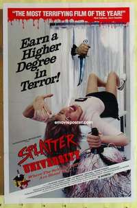 d376 SPLATTER UNIVERSITY one-sheet movie poster '84 wild Troma horror!