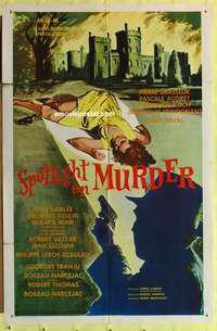 d374 SPOTLIGHT ON MURDER one-sheet movie poster '61 Georges Franju, French!