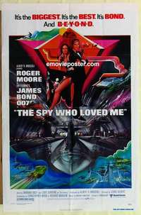 d373 SPY WHO LOVED ME one-sheet movie poster '77 Moore as James Bond!