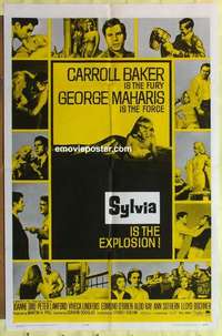 d291 SYLVIA one-sheet movie poster '65 Carroll Baker, George Maharis