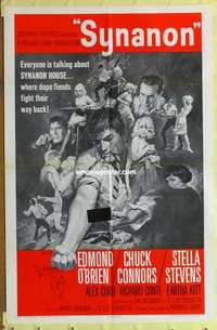 d290 SYNANON one-sheet movie poster '65 Richard Conte, drug addiction!