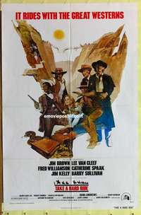 d287 TAKE A HARD RIDE style A one-sheet movie poster '75 Jim Brown, Van Cleef