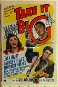 d286 TAKE IT BIG one-sheet movie poster '44 Jack Haley, Arline Judge