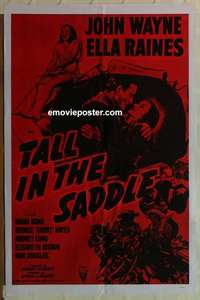 d280 TALL IN THE SADDLE military 1sh R57 great images of John Wayne & pretty Ella Raines!