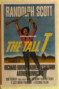 d278 TALL T one-sheet movie poster '57 Budd Boetticher, Elmore Leonard