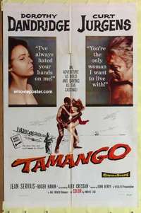 d277 TAMANGO one-sheet movie poster '59 Dorothy Dandridge, Curt Jurgens