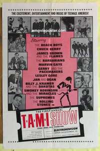 d276 TAMI SHOW one-sheet movie poster '65 The Supremes, Rolling Stones!