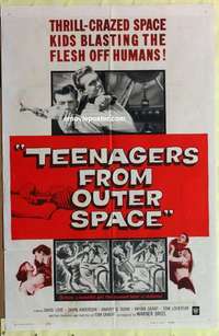 d260 TEENAGERS FROM OUTER SPACE one-sheet movie poster '59 thrill-crazed!