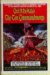 d256 TEN COMMANDMENTS one-sheet movie poster R66 Heston, DeMille