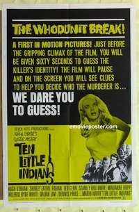d254 TEN LITTLE INDIANS one-sheet movie poster '66 Agatha Christie