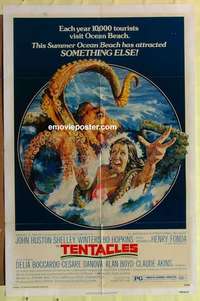 d250 TENTACLES one-sheet movie poster '77 AIP, great octopus image!