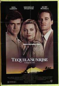d249 TEQUILA SUNRISE one-sheet movie poster '88 Mel Gibson, Pfeiffer