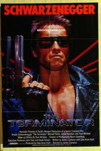 d247 TERMINATOR one-sheet movie poster '84 Arnold Schwarzenegger classic!