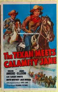d244 TEXAN MEETS CALAMITY JANE one-sheet movie poster '50 Evelyn Ankers