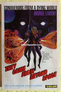 d233 THEY CAME FROM BEYOND SPACE one-sheet movie poster '67 invading Earth!
