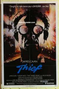 d229 THIEF one-sheet movie poster '81 wild James Caan image!