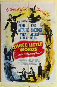 d216 THREE LITTLE WORDS one-sheet movie poster '50 Fred Astaire, Skelton