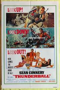 d211 THUNDERBALL one-sheet movie poster R80 Sean Connery as James Bond!