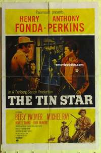 d206 TIN STAR one-sheet movie poster '57 Henry Fonda, Anthony Perkins