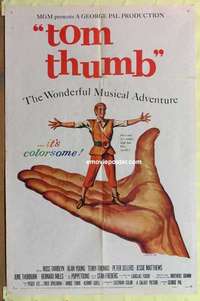 d199 TOM THUMB one-sheet movie poster '58 George Pal, tiny Russ Tamblyn!