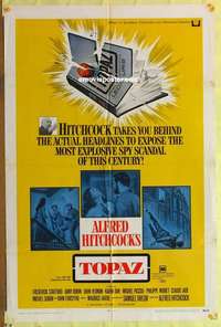 d193 TOPAZ one-sheet movie poster '69 Alfred Hitchcock, John Forsythe