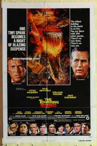 d185 TOWERING INFERNO one-sheet movie poster '74 Steve McQueen, Paul Newman