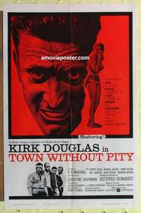 d184 TOWN WITHOUT PITY one-sheet movie poster '61 Kirk Douglas, Marshall