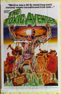 d183 TOXIC AVENGER one-sheet movie poster '85 Troma horror, Blaise art!