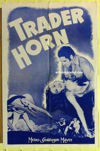 d181 TRADER HORN one-sheet movie poster R43 W.S. Van Dyke, Edwina Booth