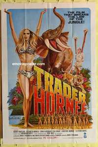 d179 TRADER HORNEE one-sheet movie poster '70 African jungle sex!