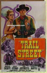 d176 TRAIL STREET one-sheet movie poster '47 Randolph Scott, Anne Jeffeys