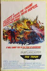 d175 TRAIN style B one-sheet movie poster '65 Burt Lancaster, John Frankenheimer