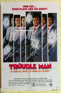d164 TROUBLE MAN one-sheet movie poster '72 Robert Hooks, one man army!