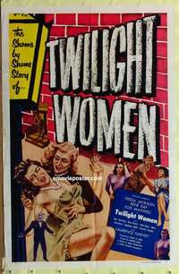 d159 TWILIGHT WOMEN one-sheet movie poster '53 wild catfight image!