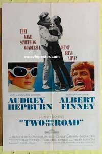 d155 TWO FOR THE ROAD one-sheet movie poster '67 Audrey Hepburn, Finney