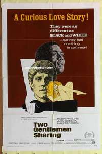 d153 TWO GENTLEMEN SHARING one-sheet movie poster '69 interracial romance!