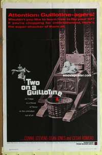 d151 TWO ON A GUILLOTINE one-sheet movie poster '65 Connie Stevens, Romero