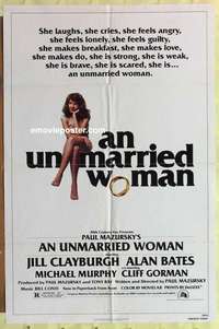 d138 UNMARRIED WOMAN one-sheet movie poster '78 Jill Clayburgh, Alan Bates