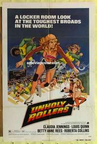 d139 UNHOLY ROLLERS one-sheet movie poster '72 skating Claudia Jennings!
