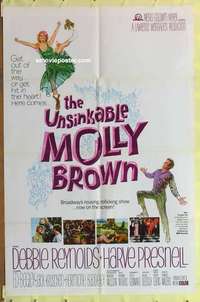 d136 UNSINKABLE MOLLY BROWN one-sheet movie poster '64 Debbie Reynolds