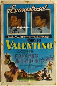 d131 VALENTINO Spanish/U.S. one-sheet movie poster '51 Anthony Dexter as Rudolph!