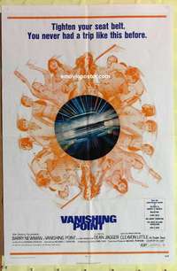 d128 VANISHING POINT one-sheet movie poster '71 car chase cult classic!