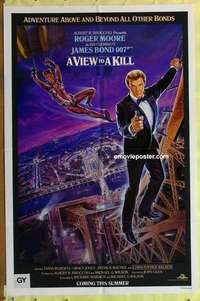 d117 VIEW TO A KILL #2 int'l advance one-sheet movie poster '85 Moore, Bond